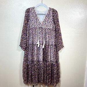 Christy Dawn ‘Paloma’ Purple Pink Comfrey Floral Brooklyn Dress  size Small